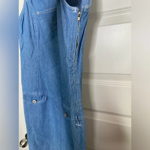90s Vintage Blue Jean Jumper Dress - Picture 4 of 4